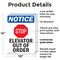 Signmission Elevator Out Of Order, 10 in W x Rectangle, Plastic OS-2PACK-NS-P-1014-V-11737 - alternate 6